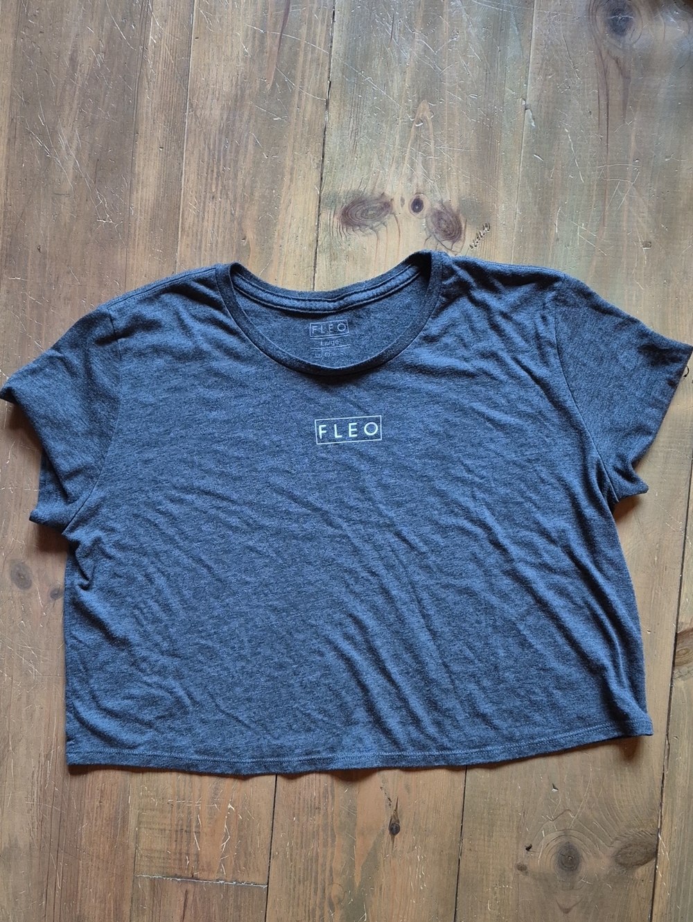 Fleo Dark Charcoal Cropped Tee - FLEO Logo
